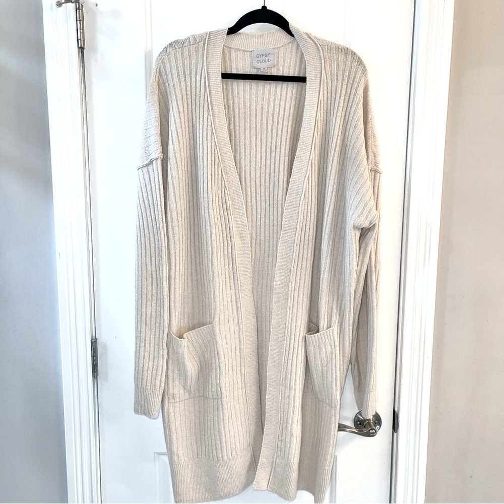 Gypsy Cloud longline cardigan, Beige, 3x